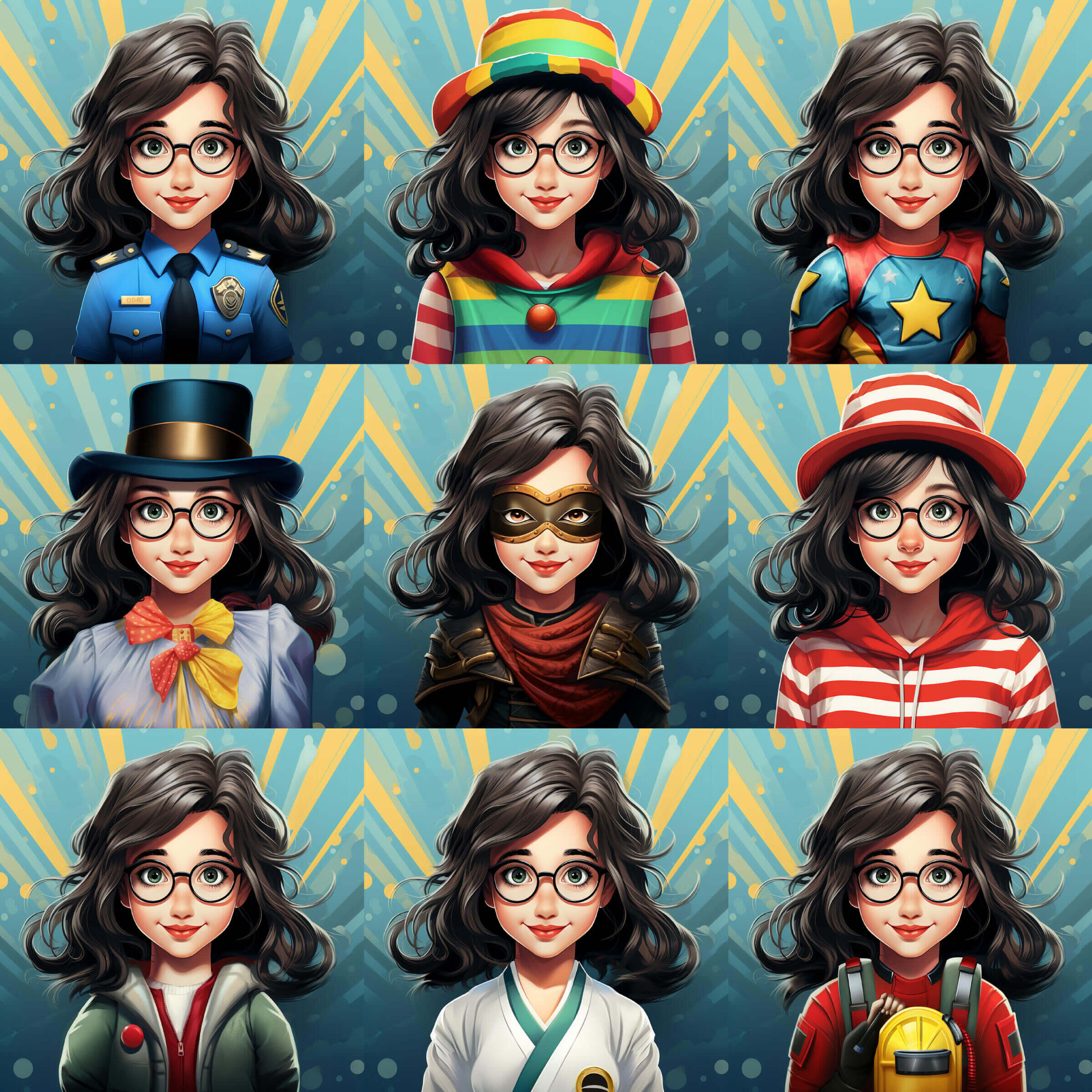 a search and find books personalised characters example with 9 different characters